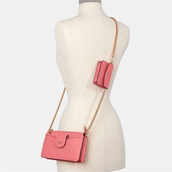 Coach Leather Crossbody Bag With Detachable Card Holder NWOT - Picture 2 of 8